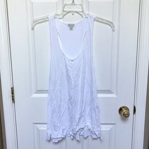 Hinge womens s white tank top ruffle hem skirted l